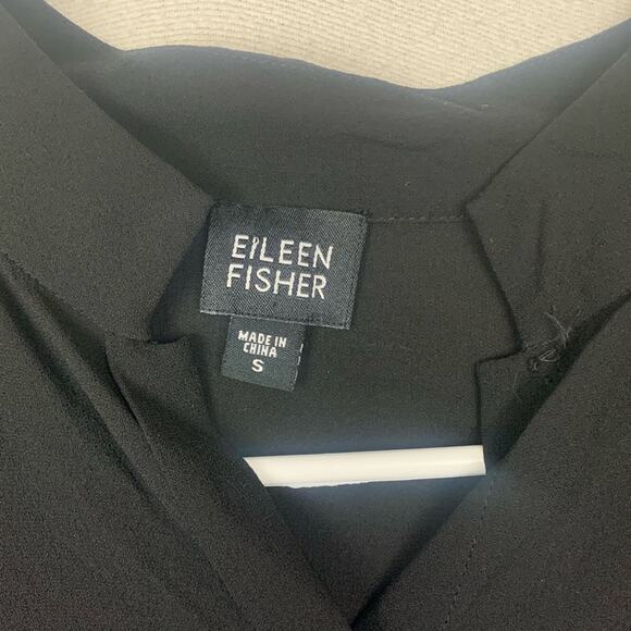 Eileen Fisher women's small medium black silk two piece set top bottoms - Picture 7 of 15